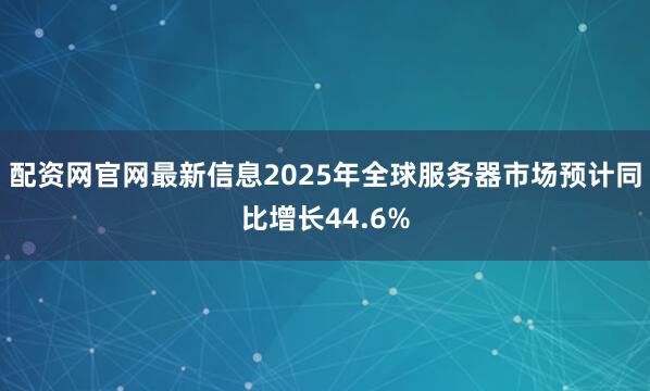 配资网官网最新信息2025年全球服务器市场预计同比增长44.6%